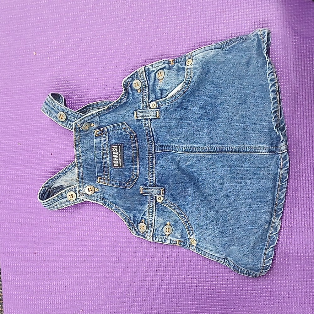 OshKosh B'gosh Vintage Denim Overall Dress Size XL (12month